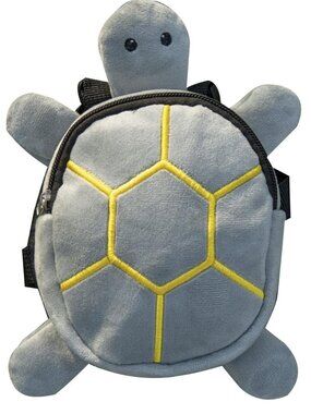 [NEW] Dog Bag Cartoon Turtle Pet Backpack Plush Bag for Walking (GREY)